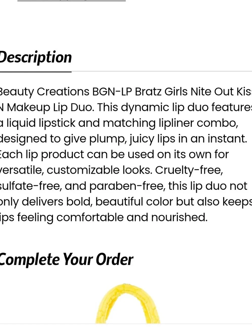 Beauty Creations three piece